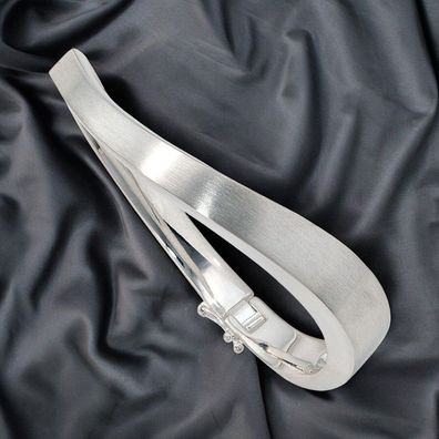 Armreif Armband 925 Sterling Silber matt Silberarmreif Klappverschluss
