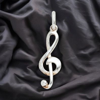 Anhänger Notenschlüssel Musik 925 Sterling Silber rhodiniert