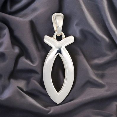 Anhänger Ichthys 925 Sterling Silber rhodiniert
