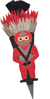 Schultüte Bastelset Ninja rot von Prell