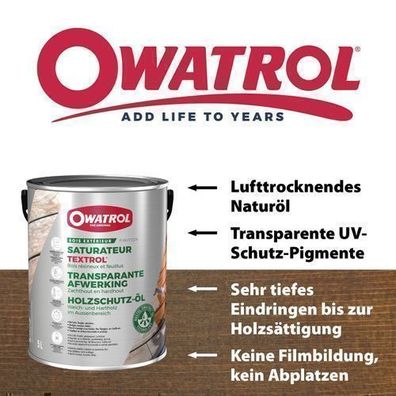 Owatrol Textrol - Lufttrocknendes Naturöl, Holzöl für aussen