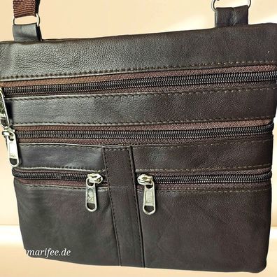 Echtleder Umhängetasche mit 5 Reissverschlüsse Art.-Nr. 13266