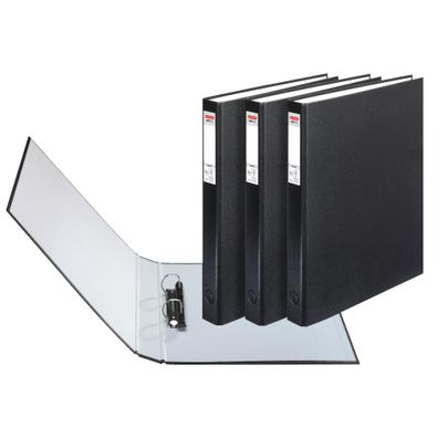 Herlitz Ringbuch maX. file prot.2R A4 sw 3er PP-Folienbezug Kombi-Mechanik 25mm