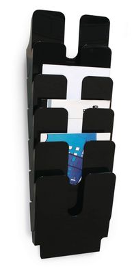 Durable Prospektspenderset A4 6tlg sw Flexiplus Wandmontage