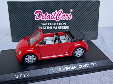 VW Concept 1 Cabrio , VW Beetle rot. Detail Cars