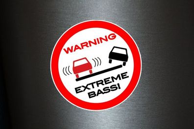 1 x Aufkleber Warning Extreme Bass Autoaufkleber Sticker Fun Gag Shocker Bassbox