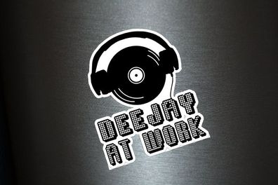 1 x Aufkleber DJ at Work Disc Jockey Musik Disco Music Sticker Club Tuning Fun