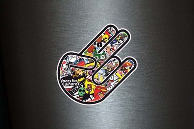 1 x Aufkleber Shocker Autoaufkleber Dub Sticker Tuning Fun Gag Hand Auto Scooter