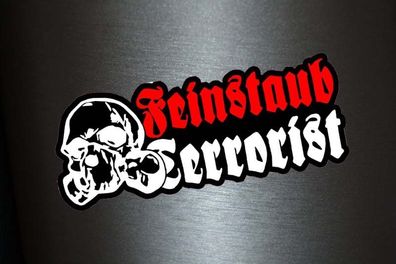 1 x Aufkleber Feinstaub Terrorist Shocker Totenkopf Sticker Tuning Autoaufkleber