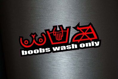 1 x Aufkleber Boobs Wash Only Sticker Autoaufkleber Fun Dub Gag Tuning OEM Turbo
