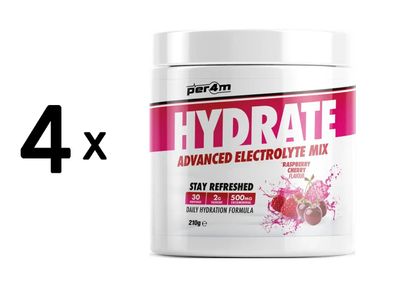 4 x Per4m Hydrate Advanced Electrolyte Mix (210g) Raspberry Cherry