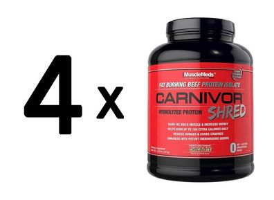 4 x MuscleMeds Carnivor Shred, Chocolate - 1977g