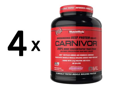4 x MuscleMeds Carnivor, Strawberry - 1803g