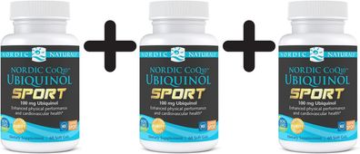 3 x Nordic Naturals Nordic CoQ10 Ubiquinol Sport, 100mg - 60 softgels