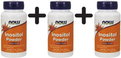 3 x NOW Foods Inositol, Powder - 57g