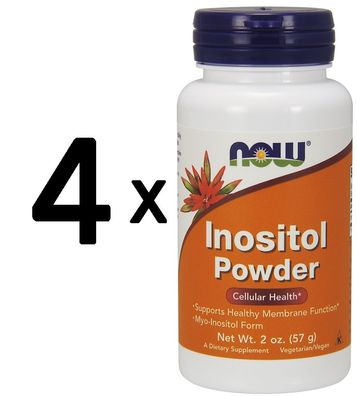 4 x NOW Foods Inositol, Powder - 57g