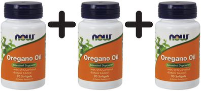 3 x NOW Foods Oregano Oil, Enteric - 90 softgels