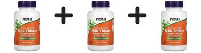 3 x NOW Foods Silymarin with Artichoke & Dandelion, 300mg - 100 vcaps