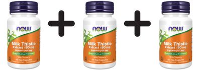 3 x NOW Foods Silymarin with Turmeric, 150mg - 60 vcaps
