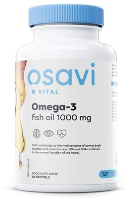 Omega-3 Fish Oil, 1000mg (Unflavoured) - 60 softgels