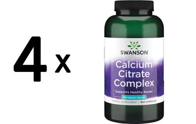 4 x Swanson Calcium Citrate Complex, 250mg - 300 caps