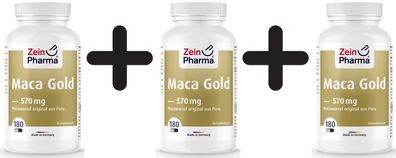 3 x Zein Pharma Maca Gold, 570mg - 180 caps