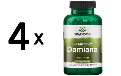 4 x Swanson Damiana, 510mg - 100 caps