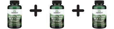 3 x Swanson Lecithin, Kelp, B-6, & Cider Vinegar - 240 tabs