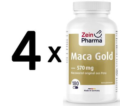 4 x Zein Pharma Maca Gold, 570mg - 180 caps