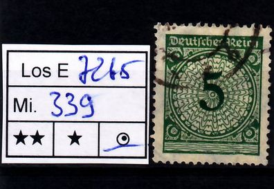 Los B7265: Deutsches Reich Mi. 339 Wa, gest