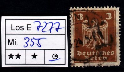 Los B7277: Deutsches Reich Mi. 355 Xa, gest