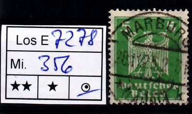 Los B7278: Deutsches Reich Mi. 356 X, gest