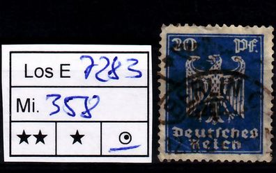 Los B7283: Deutsches Reich Mi. 358 X, gest