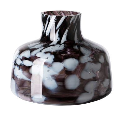 Fink GOSY, Glasvase, Glas, glatt, schwarz, weiß, L. 22 cm, B. 22 cm, H. 18 cm, D