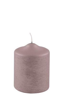 Fink CANDLE, gebürstet metallic Stumpenkerze, Paraffin, gebürstet, rose, L. 8 cm,