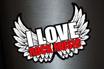 1 x Aufkleber I Love Rock Music Sticker DJ Disco Club Musik R&B Black Tuning Fun