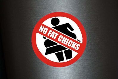 1 x Aufkleber No Fat Chicks Chick Warnung Warnschild Shocker Tuning Sticker Fun