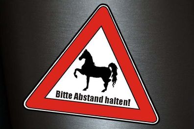 1 x Aufkleber Vorsicht Abstand Halten Pferdetransport Anhänger Sticker