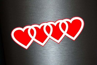 1 x Aufkleber Audi Herzen Quattro Herz Heart Sticker Tuning Love Liebe Static