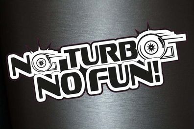 1 x Aufkleber No Turbo No Fun Turbo Shocker Sticker Tuning Static Stance Fun Gag