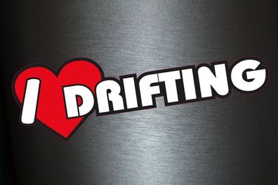 1 x Aufkleber I Love Drifting Winter Herz Liebe Luv Sticker Tuning Autoaufkleber