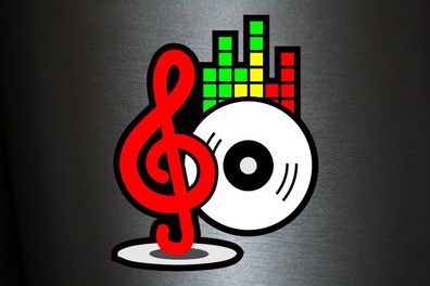1 x Aufkleber Musiknote Note Schallplatte LP DJ Disco Equalizer Sticker Tuning