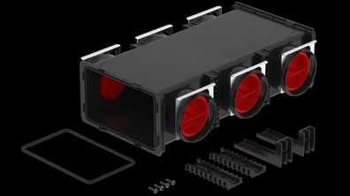 Verteiler ComfoCube Flex Modul 6xDN90 450x284x134 mm, schwarz, Polymer von Zehnder -