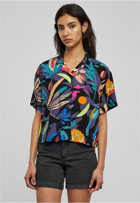 Urban Classics Damen Ladies Viscose Resort Shirt Blackfruity