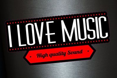 1 x Aufkleber I Love Music High Quality Sound Sticker DJ Tuning Musik Static Fun