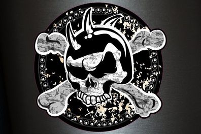 1 x Aufkleber Skull 015 Totenkopf Schädel Sensenmann Death Bones Sticker Tuning