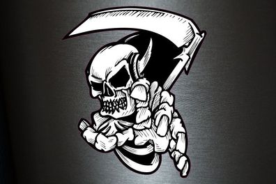 1 x Aufkleber Skull 032 Totenkopf Schädel Sensenmann Death Bones Sticker Tuning
