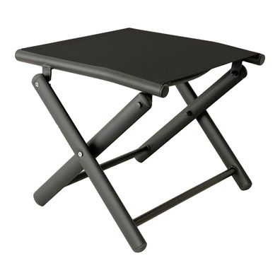 Garten Klapphocker Fußhocker Metall - Textilen Anthrazit / Schwarz