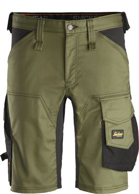 Snickers kurze Arbeitshose AllroundWork Stretch Arbeitsshorts Khaki/Grau/Schwarz