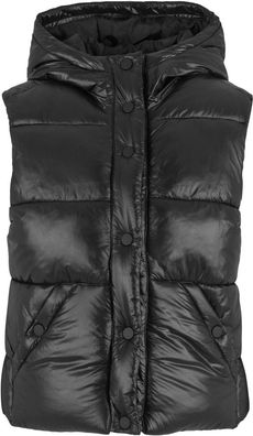 Urban Classics Damen Steppweste Ladies Recycled Shiny Puffer Vest With Hood TB7004